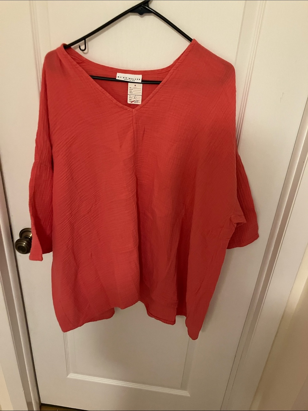 bryn Walker Coral V-Neck Lightweight Tunic 100% cotton